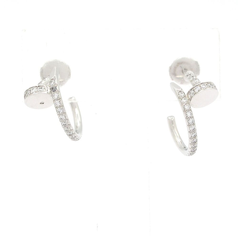 Cartier Juste Un Clou Earrings 18K White Gold Diamond